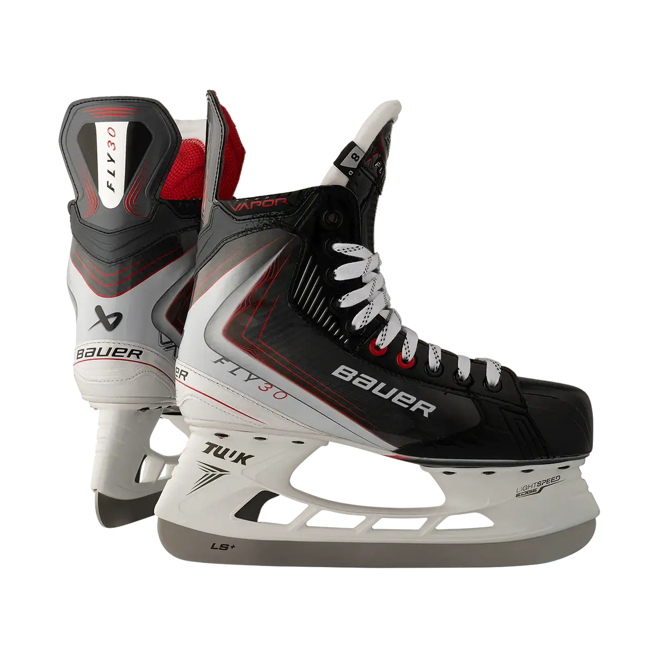 Bauer Fly 30 Schlittschuh Bauer Vapor Fly30 Schlittschuhe in Vorder- und Rückansicht mit TUUK Halter